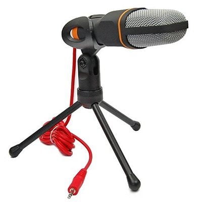 PC Condenser Microphone 3.5mm Jack with Tripod Stand Plug & Play for PC Laptop Computers Sound Studio Podcast Recording, Perfect for Chatting