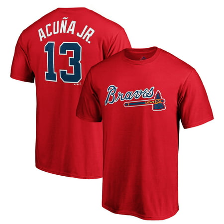 Ronald Acuna Jr. Atlanta Braves Majestic Official Player Name & Number T-Shirt - (Atlanta Braves Best Players)