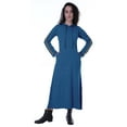 thumbnail image 1 of Moomaya Robe Maxi à Capuche à Manches Longues pour Femmes avec Poches, Décontractée, Longues Robes, 1 of 6