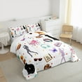 thumbnail image 3 of Manfei White Pop Music King Size Comforter Sets,Music Lovers Bedding Comforter Set,Girls Rock Guitar Bedding Set For Teens,Breathable Home Decor,3 Pieces, 3 of 8