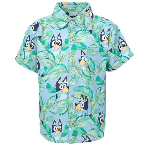 Camisa Bluey Little Boys Hawaiana con botones para niños de 7 a 8 años