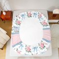 thumbnail image 5 of jejeloiu Letter M Monogrammed Full Size Sheets,Cartoon Bow Tie Bed Sheets,Pink Cute Flowers Sheet Sets For Girls,Microfiber Room Decorative,4 Pieces, 5 of 7