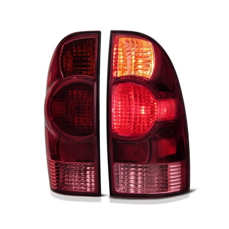 VIPMOTOZ Smoke Red Lens OE-Style Tail Light Lamp Assembly For 2005-2008 Toyota Tacoma Pickup Truck