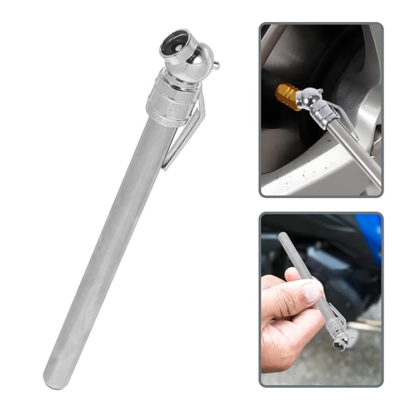 WEUVEB 1Pack Portable Tire Pressure Gauge Silver Stainless Steel Prevent Accidents 5.5x0.8x0.32 Inch