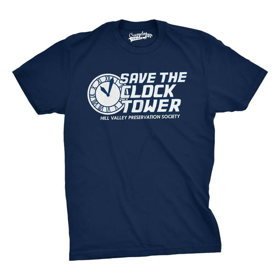 Save The Clock Tower T Shirt Funny Vintage Graphic 80s 90s Tee Cool Saying Graphic Tees