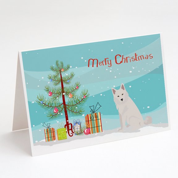 Caroline's Treasures Danish Spitz Christmas Greeting Cards with Envelopes, 5" x 7" (8 Count)