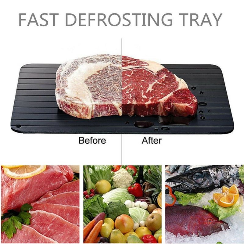 1PC Fast Defrosting Tray Rapid Thaw Plate Magic Board Made of Food-Safe Aluminum for Frozen Foods Quick Thaw Defrosting Tray for Kitchen 
