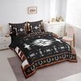 thumbnail image 3 of Manfei Tribal Aztec 7 Pieces Bedding Comforter Set,Cow Print Full Bedding Set Lightweight,Bohemian Horseshoe Fitted Sheet Flat Sheet,Ultra Soft Western Home Decor,Reversible, 3 of 8