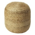 thumbnail image 1 of Beaumont Lane Comfort Seating 19" Modern Jute Fabric Pouffe in Brown, 1 of 3