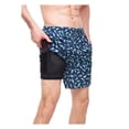 thumbnail image 4 of Rokka&Rolla Men's 7'' Pattern Swim Shorts with Compression Liner, 4 of 12