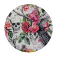 thumbnail image 4 of Orinice Flowers Birds Skull Round Table Cover Stain Resistant Washable Indoor Outdoor Tablecloth Kitchen Dining Wedding Parties 100% Polyester Fiber 46-50, 4 of 8