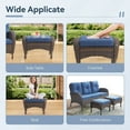 thumbnail image 4 of Giantfurnni Outdoor Patio Ottomans Set of 2, All Weather Rattan Wicker Footstool Footrest Seat with Removable Cushions, 4 of 6
