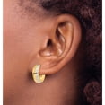 thumbnail image 3 of 14K Two-Tone Textured Hinged Hoop Earrings (15 X 16) Made In Turkey tl580, 3 of 5