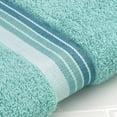 thumbnail image 4 of Mainstays Basic Bath Towel, Soft 100%  Cotton and Highly Absorbent Striped Bath Towel, Aqua, 4 of 9