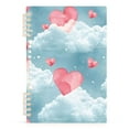 thumbnail image 2 of Heart Wallpaper Clouds Ring Binder Notebook Journey Note Diary College Ruled Spiral Notebook Study Loose Leaf Paper A5 60 Pages, 2 of 8