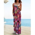 thumbnail image 2 of Women's Summer Boho Casual Jumpsuits Wide Leg Overalls Floral Print Baggy Rompers with Pocket PZZCR, 2 of 5