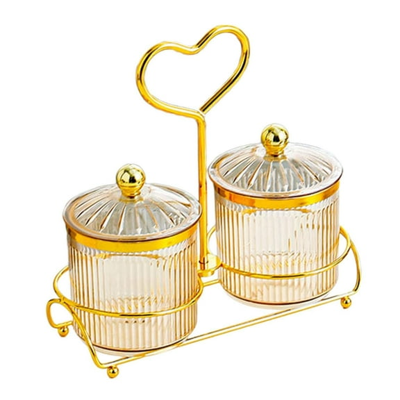 QSTDGVPW Food Storage Jar Luxury Nuts Candies Container for Dining Room Wedding Party 2 compartments