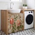 thumbnail image 3 of Vintage Spring Floral Cabinet Curtains for Kitchen 35"W x 35"L, Pink Rose Rustic Botanical Letter Laundry Sink Cabinets Magic Tape Short Curtain Privacy Panel for Bathroom Vanity Cabinets, 3 of 9