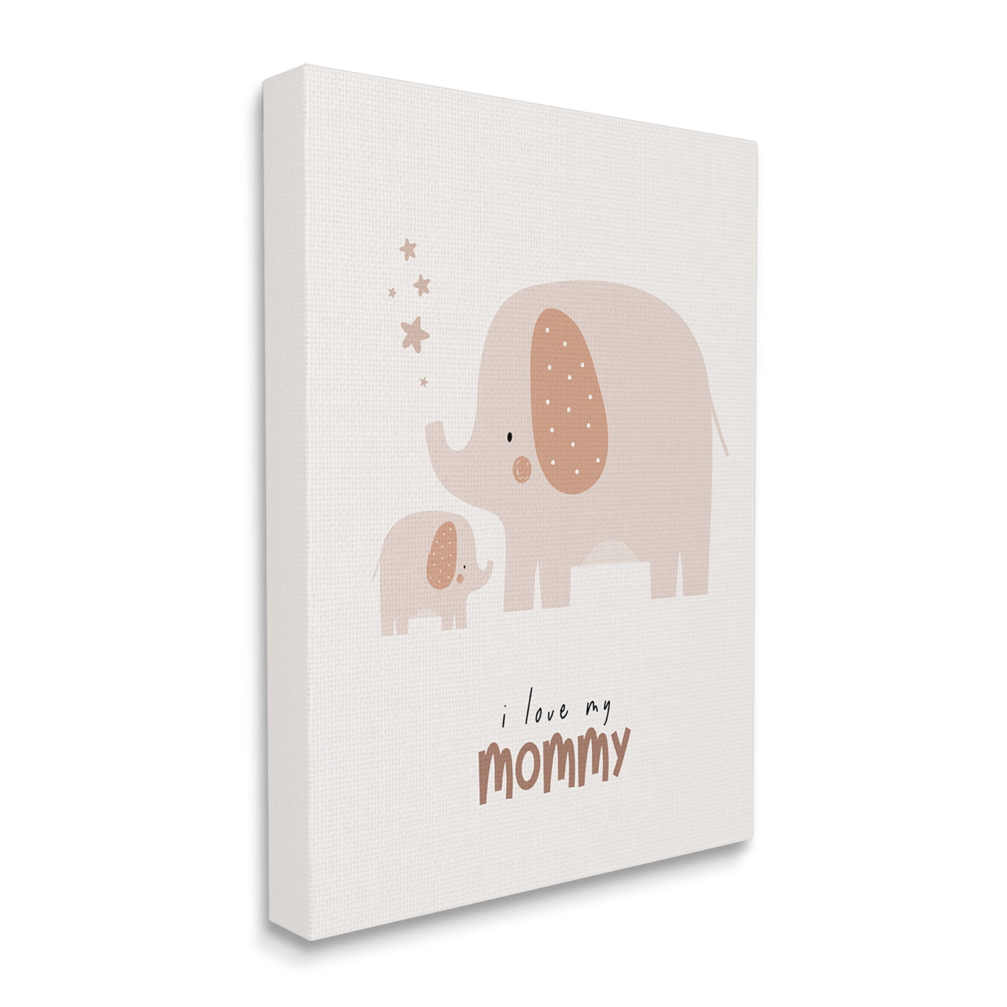 Stupell Industries Love My Mommy Elephant Animals & Insects Painting Gallery Wrapped Canvas Print Wall Art, 24 x 30