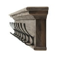 thumbnail image 4 of Home Wall Decorative Antique Brass Hardware 8 Hook Coat Rack - Gray Brown, 4 of 7