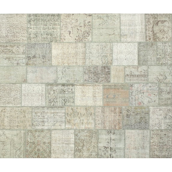 Ahgly Company Machine Washable Indoor Rectangle Contemporary Sage Green Area Rugs, 8' x 10'