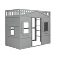 thumbnail image 5 of Gray Twin Size Loft Bed With , Solid Wood Build For A Dreamy Bedroom In Gray, Structure Cozy Environment, 5 of 7