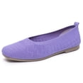 thumbnail image 5 of Hurxie Flats for Women Ballets Shoes: Comfortable Knitted Dressy Work Flats - Ladies Wedding Flat Casual Shoes Purple, 5 of 7