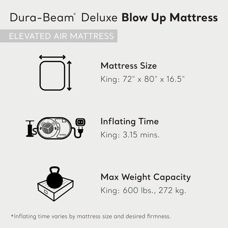 Intex Dura Beam Plus Deluxe Airbed King 2 Pack with Built-In Pump