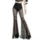 thumbnail image 1 of Pantalones largos de Pierna ancha Jumpingount de encaje estilo gótico para mujer Negro S, 1 of 6