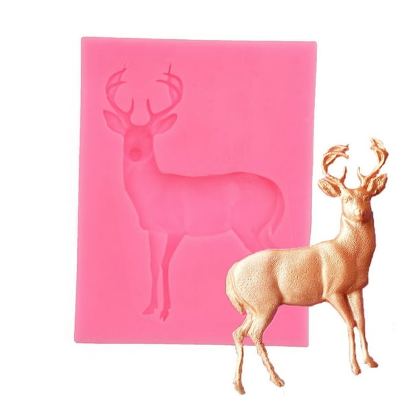 Christmas Decorations, Christmas Deer Silicone Mould Fondant Cake Chocolate Cookie Decorating Mould Cake Tools Candy compatible with Machine for Teens Silicone Cake Stand, Christmas Cake Mould