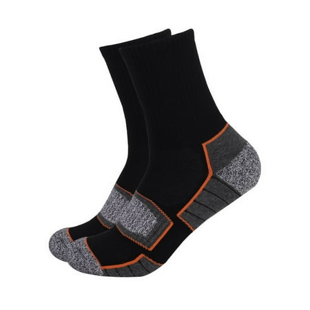 

lizyue 1 Pair Patchwork Color Mid-Tube Thick Sports Socks Women Men Outdoor Sport Anti-slip Running Socks