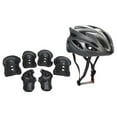 thumbnail image 3 of Juego de casco y protectores para niños, rodilleras, coderas y muñequeras, resistentes a impactos y a prueba de golpes. Negro, 3 of 9