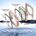 thumbnail image 2 of [2 in 1] Case for Apple Watch Series 8 & 7 45mm Screen Protector - Hard PC Bumper Frame Built-in Tempered Glass Film Face Cover, 360 Front & Back Protection for iWatch Accessories, Rose Gold, 2 of 5
