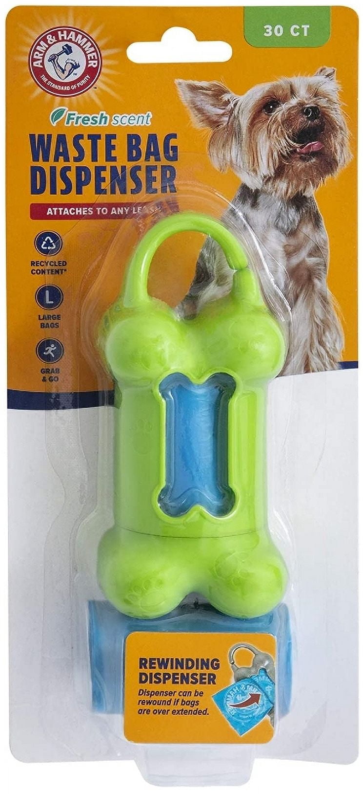 Arm and Hammer Waste Bag Bone Dispenser Assorted Colors [Dog Poop Bags, Dog Supplies] 6 count