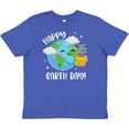 thumbnail image 3 of Inktastic Happy Earth Day Cute Smiling Planet Earth with Tree Youth T-Shirt, 3 of 5