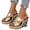 Gold, variant on Women's Platform Wedge Sandals Open Toe Slip On Mules Wide Width Espadrille Slides Heels Dress Shoes for Summer Silver Size 6.5