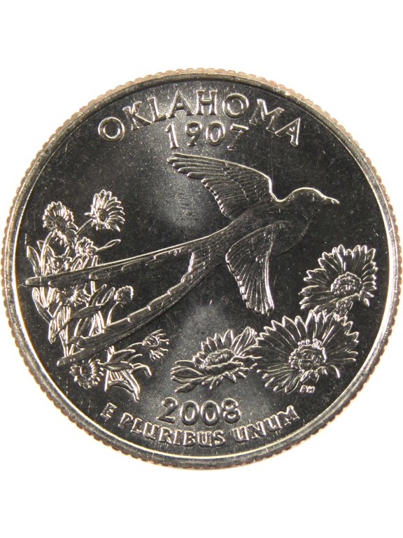 2008 D Oklahoma State Quarter BU Uncirculated Clad 25c Coin