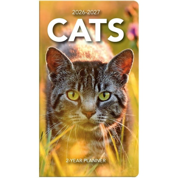 Turner Licensing, Cats 2 Year 2026 Pocket Planner, 3.63'' X 6.38'', 12-Month Calendar with Stapled Binding