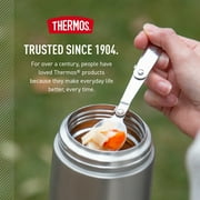 Thermos 16oz Vacuum Insulated Food Jar with Full Size Spoon, Black, Ideal Use for Workday Meals and Travel, Made for Portable Food Storage