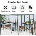 INCLAKE Twin Size LShaped Loft Bed with 2 Builtin Desks, Metal Loft