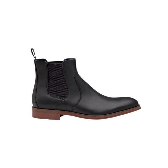 JOHNSON & MURPHY Mens Black Pull Tab Goring Cushioned Danby Round Toe Block Heel Chelsea 8 M