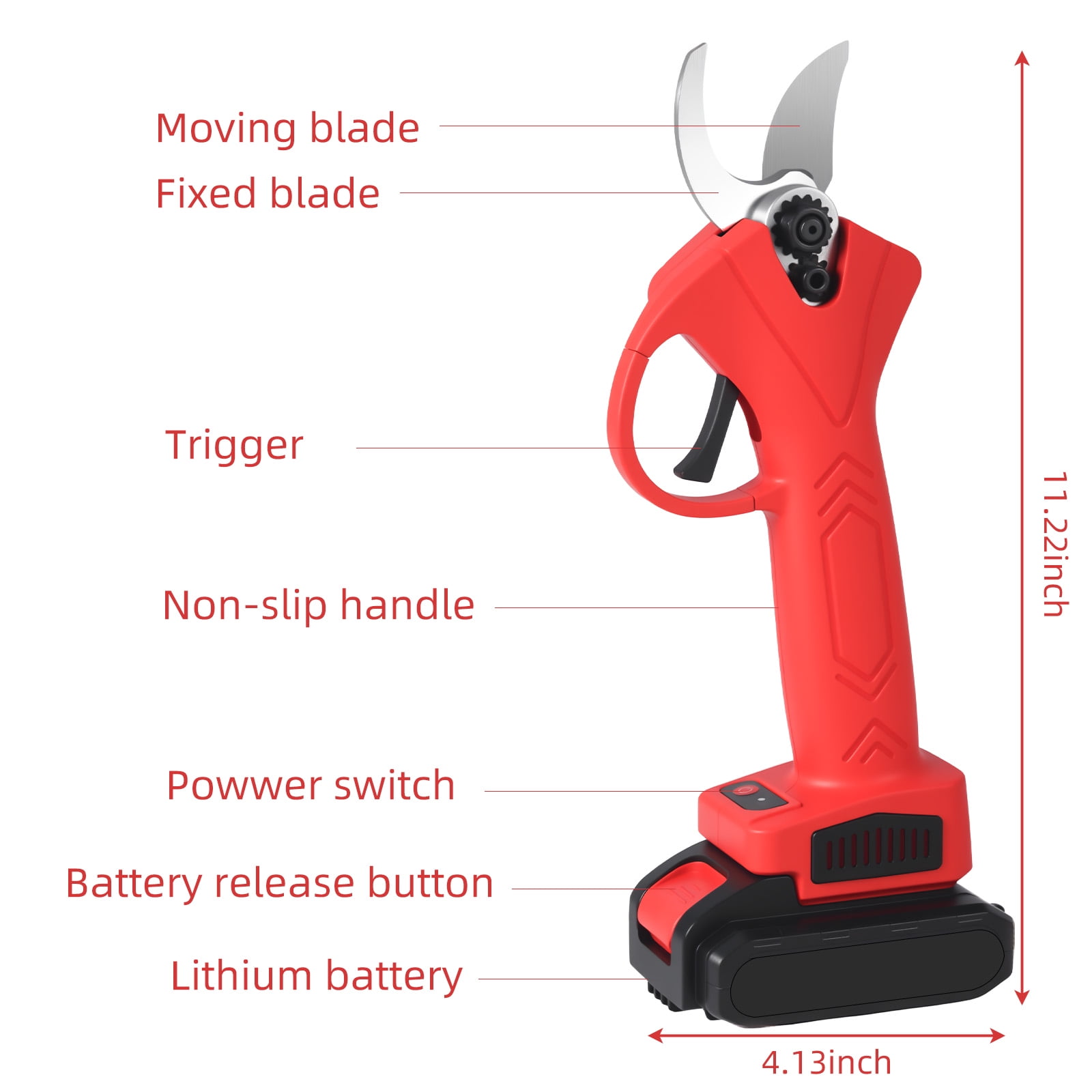 Paddsun Cordless Electric Pruning Shears – 30mm Max Cut, 21V 2.0Ah Battery, 6000 Cuts per Charge, Lightweight Handheld Branch Cutter for Garden, Orchard, Farm