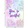 thumbnail image 6 of Cute Under the Sea Mermaid Birthday Party Invitations with Envelopes Set of 20 Purple Pink Girl Birthday Party Invites, 6 of 6