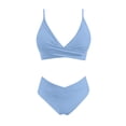 thumbnail image 4 of WILLBEST Traje de Baño de Mujer Traje de Baño de Dos Piezas Bikini Sexy Con Espalda Abierta Plisada de Color Sólido Para Mujer, 4 of 8