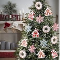 thumbnail image 4 of Adornos navideños con forma de donut y copos de nieve para colgar en el árbol de Navidad, decoración navideña para fiestas en casa 2024, 4 of 5