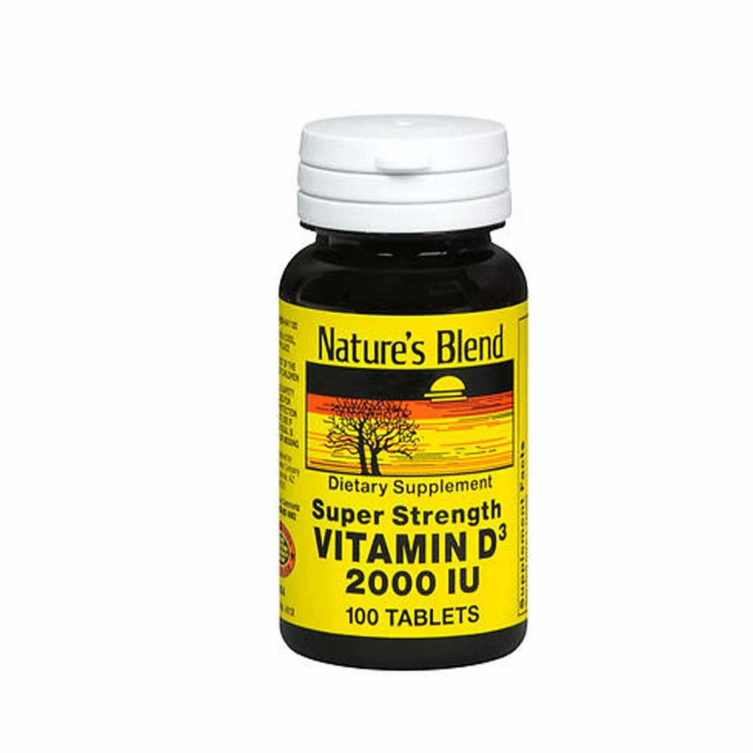 Nature's Blend Super Strength Vitamin D3 No Artificial 2000 IU 100ct,6-Pack