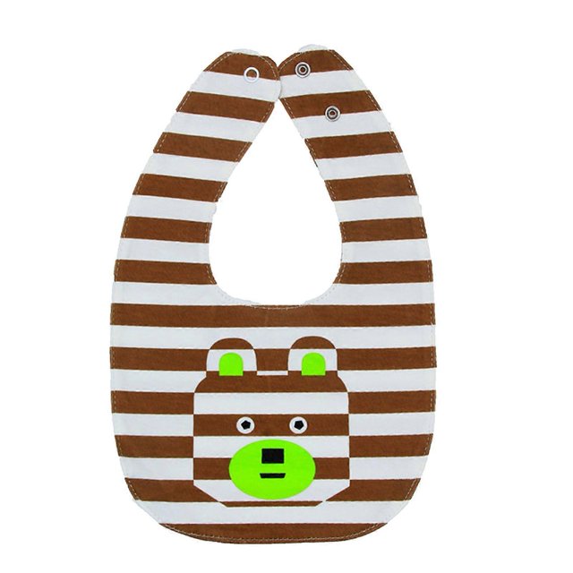 Toddler Bibs Double Sided Waterproof Soft Cotton Cute Cartoon Pattern Washable Bibs for Infant Boys Girls 6