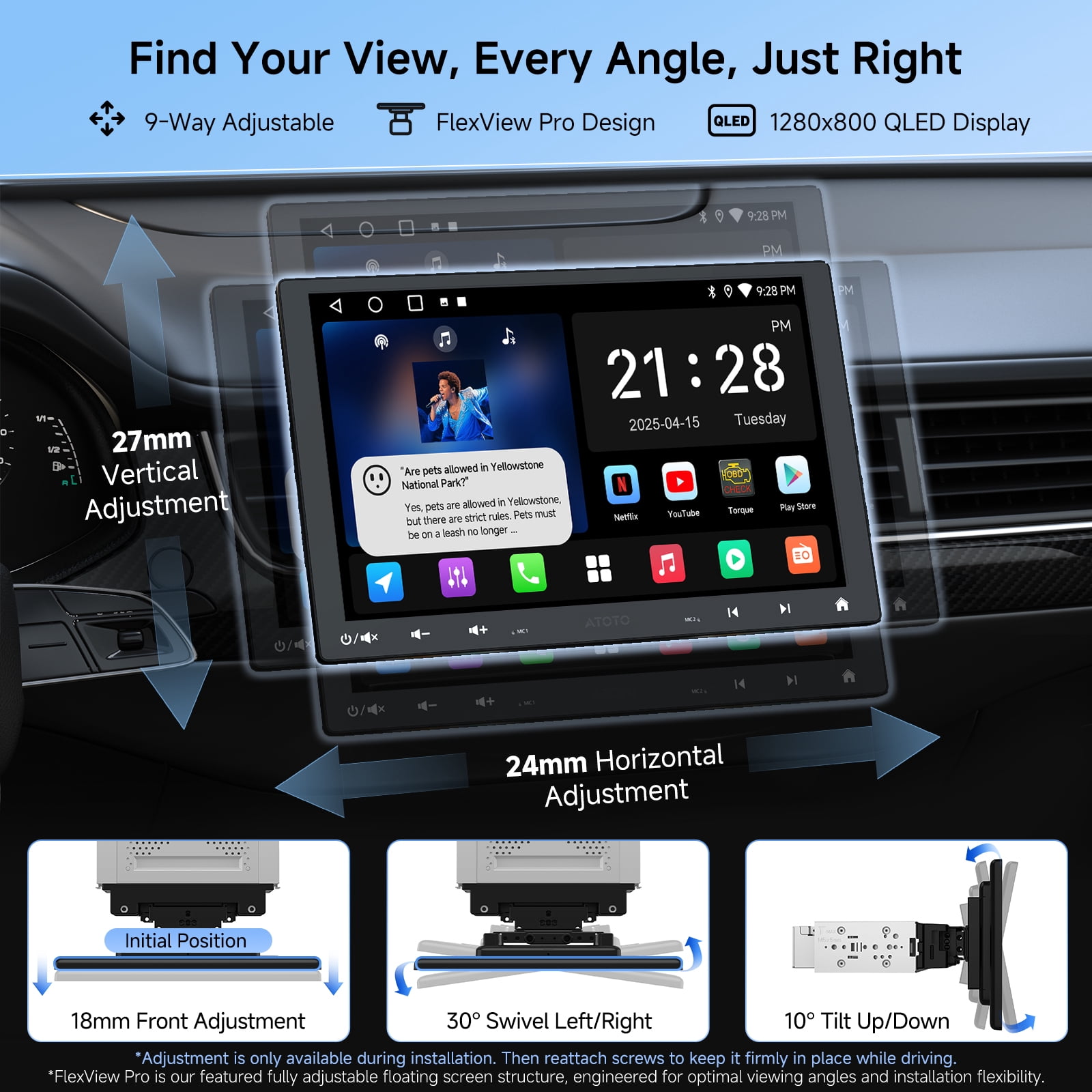 ATOTO F7XE 7inch QLED Car Stereo with Bluetooth, Android Auto