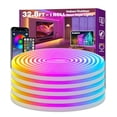 thumbnail image 1 of SINLEY Luces de cuerda de neón LED de 60 pies, control con aplicación/remoto, luces de cuerda LED flexibles, modos múltiples, luces de neón RGB para exteriores IP68 a prueba de agua, música, 1 of 5