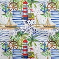 thumbnail image 1 of oneOone Cotton Cambric Blue Fabric Ocean Lighthouse Diy Clothing Quilting Fabric Print Fabric By Yard 42 Inch Wide, 1 of 6